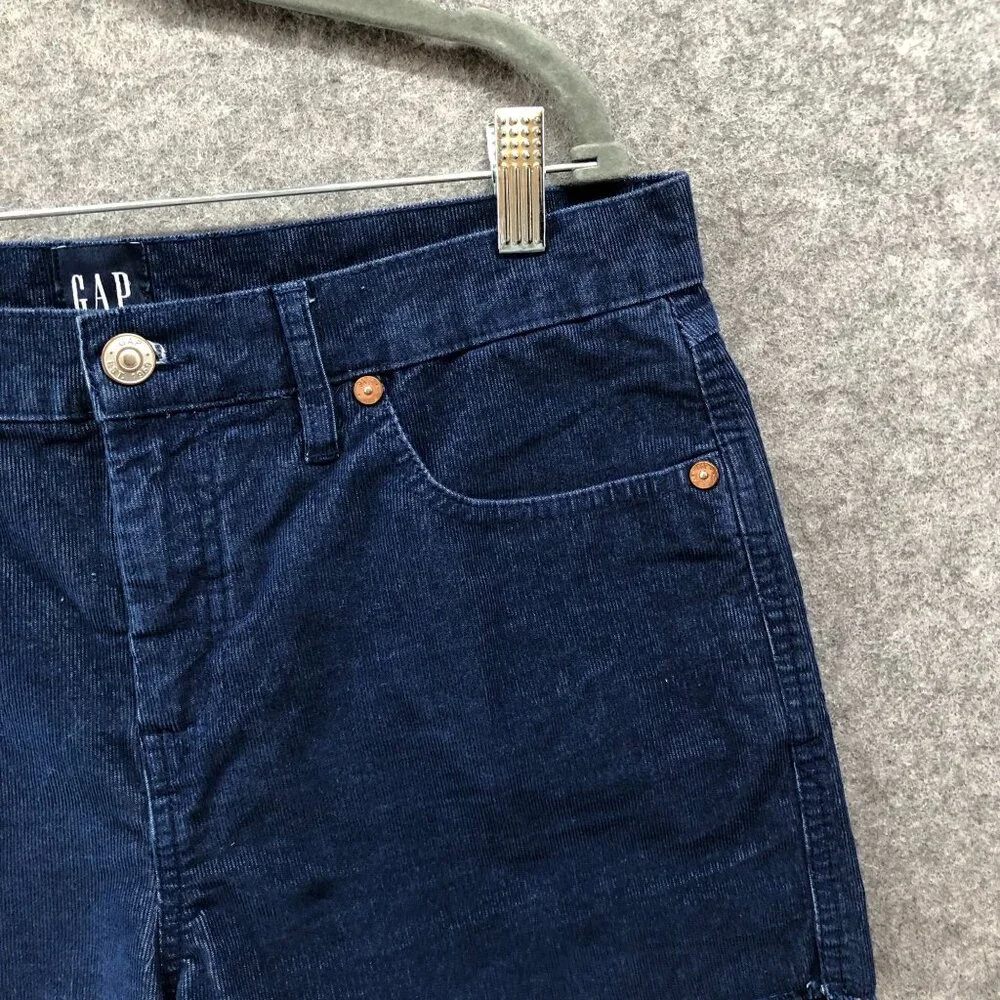 Gap Corduroy Shorts Womens 10 Blue Cutoff Frayed Stretch Dark Blue 10'' Rise‎